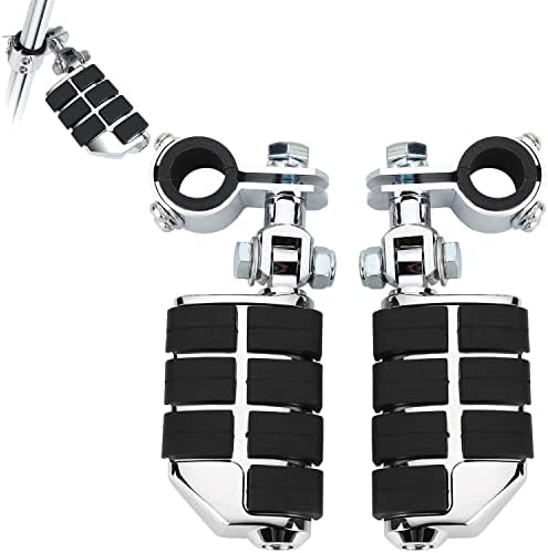 NOENOUGH 25-34mm Adjustable Motorcycle Highway Pegs Foot Peg, Universal Foot Rest with Mount Clamp Kit, Compatible Harley Davidson, Honda, Kawasaki, Suzuki, Yamaha etc
