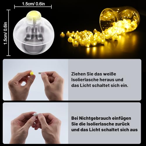 Phyooest LED Balloon Licht Mini LED Luftballons Lampen (Warmweiß, 50 Stück) – Ansicht 4