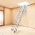 Undercat Wall-Mounted Attic Ladder, 12 Steps Pull Down Attic Stairs, Telescoping Folding Stairs with Pull Rod & Handrails, Retractable Loft Ladder, 661Lbs Load Capacity (Black)