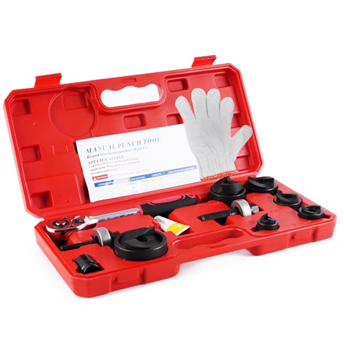 BANCHEE Ratchet Knockout Hole Punch Driver Kits 1/2 to 2 inch SLUG-Buster Knockout Electrical Conduit Hole Cutter Sets KO Tool Kit (CC-60) by BANCHEE - Image 9