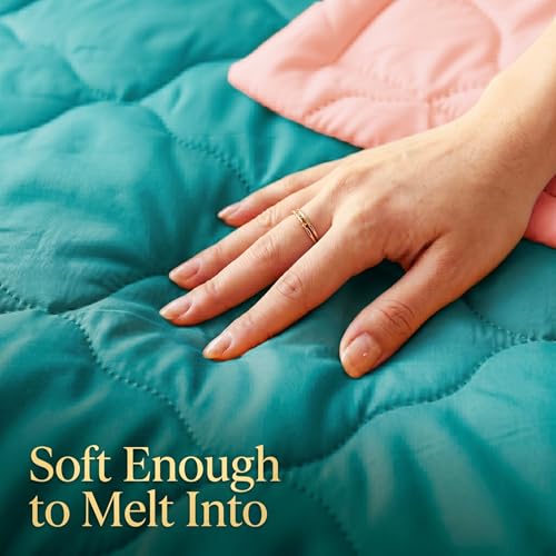 Image of VAS COLLECTIONS Double Bed Microfiber Comforter 80x90 Inch | Reversible AC Comforter | Soft Quilted Lightweight Blanket | 180 GSM All Season Comforter | Vibrante Colour Collection, Lagoon Blue