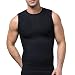 Jiao Miao Mens Slimming Waist Body Shaper Vest Shirt,T390Black-XL