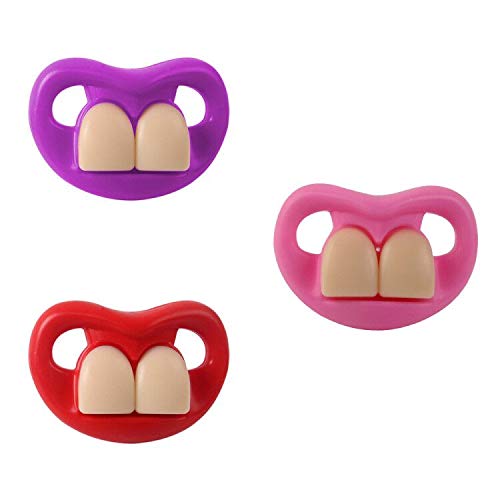 YAPROMO4 Pack Silicone Pacifier Toddler Orthodontic Pacifier - Cute Mustache Pacifier BPA Free Pacifier