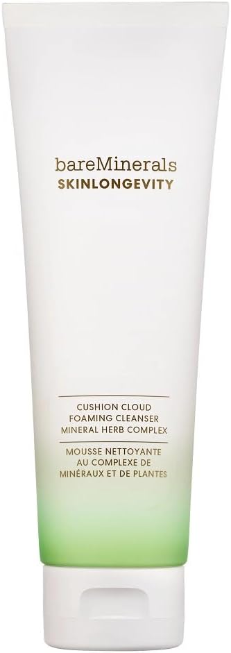 Skinlongevity Face Cleanser, Cream-to-Foam Cleanser with Mineral Herb Complex, Removes Makeup & Sunscreen, Strengthens Skin Barrier, Purifies Without Stripping, Gentle for All Skin Types