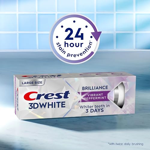 Image of Crest 3D White Teeth Whitening Toothpaste for Adults, 4.6oz, 3 Pack, Stain Remover, Cavity Protection Fluoride Toothpaste, Strengthens Enamel, Faster Whitening, Brightens Teeth, Travel Size