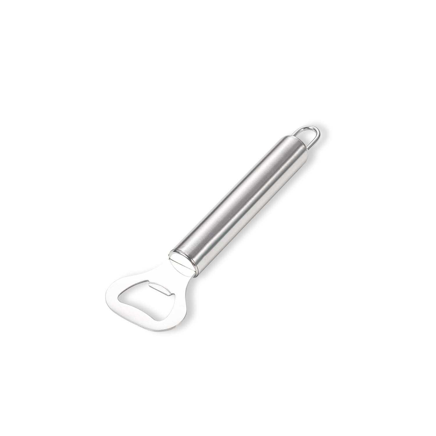 QIALAI Stainless Steel Bottle Opener, Classic Bar Style with Tubular Handle for Easy Leverage, Beer & Soda Cap Remover, 16.5cm