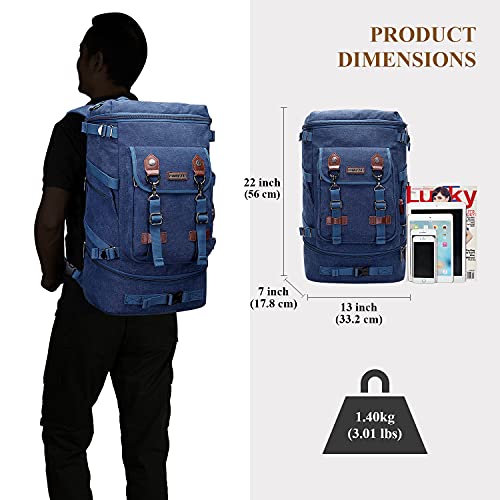 Image of WITZMAN Travel Backpack for Men Canvas Backpack Large Convertible Carry on Luggage Rucksack