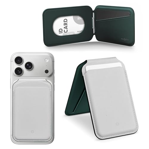 Porte-cartes en cuir MagSafe modlabco blanc et vert pour iPhone