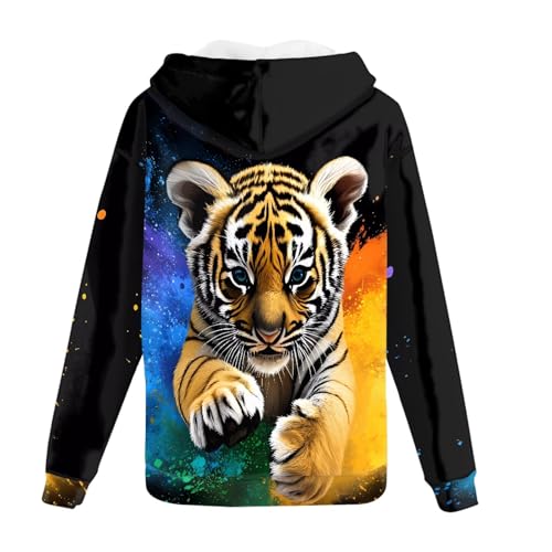 Mens Zip up Hoodie Full-Zip Sweatshirt,3D Galaxy Tiger Print Graphic Hoodies Long Sleeve Jackets2