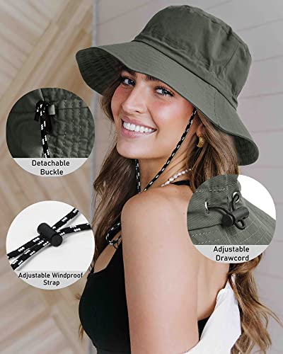 Furtalk Bucket Hat For Women Packable Sun Hat Nylon Travel Hat Wide Brim Uv Protection Summer Hat (As1, Alpha, M, Green) #TOP4