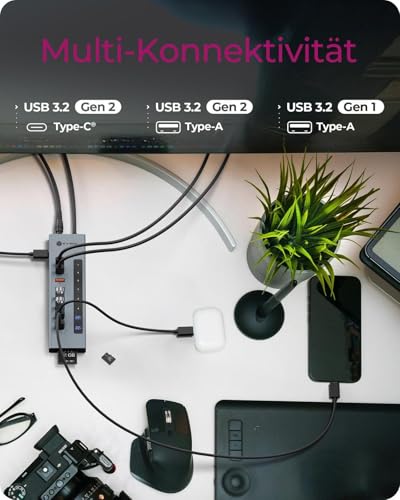 Hub USB-C 11 en 1 ICY Box boîtier robuste avec Power Delivery 100W
