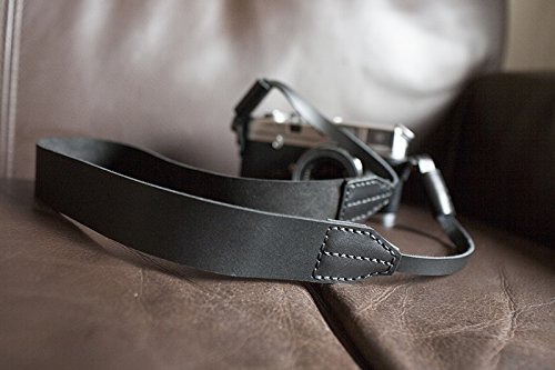 Handgefertigt aus echtem Leder Kameragurt Riemen für Film Evil DSLR Kamera schwarz 01–114 – Bild 7