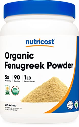 Nutricost Organic Fenugreek Powder 1 LB - Certified USDA Organic Fenugreek, Gluten Free, Non-GMO, Vegetarian Friendly