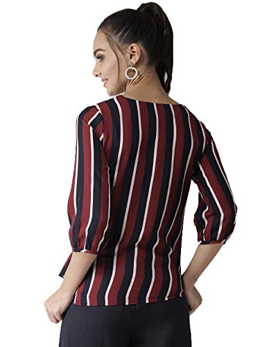 Image of Style Quotient Women Off-White & Black Striped Top