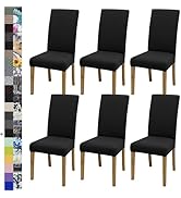BIETYONE Dining Chair Covers,Dining Room Chair Covers Set of 6,Stretch Kitchen Chair Cover,Washab...