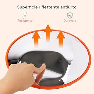 Avilia - Specchio Stradale 60 Cm Convesso Parabolico per Sicurezza con Visione Grandangolare 160°, Controllo Angoli Ciechi e Installazione a Parete o Palo con Staffe Incluse