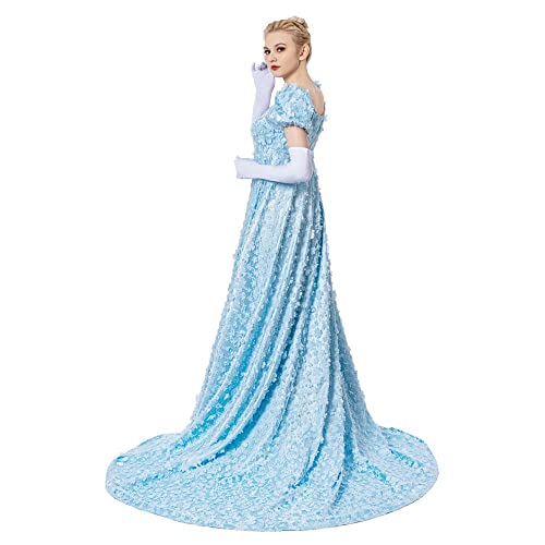 MyheroCos Daphne Regency Women's Blue Lace Dress4