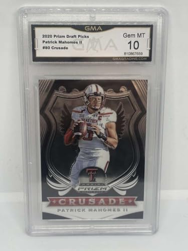 2020 Prizm Draft Picks Crusade 80 Patrick Mahomes II Texas Tech Raiders GMA 10 Serial Number May Vary Panini Trading Card