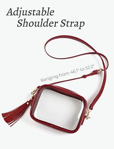 Image of Yarnic Clear Bag Stadium Approved, PVC Transparent Crossbody Purse Small Clear Crossbody Bag with Adjustable Shoulder Strap
