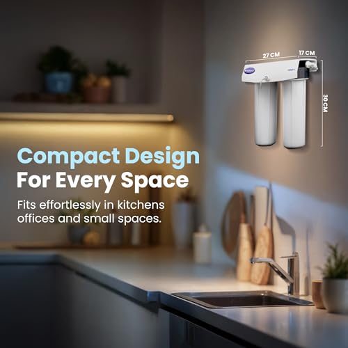 Image of Highgene Non Electric Water Purifier for Home, 3-Stage Ultrafiltration System with 2 Year Filter Life*, Removes Chlorine, Heavy Metals & Impurities, No Water Wastage, Safe Drinking Water Under 500 TDS