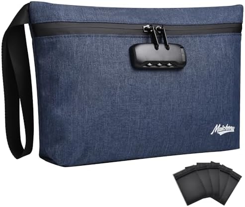 Smell Proof Bag with Combination Lock Large Storage Container Medicine Lock Bag Money Organizer Travel Storage Pouch