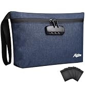 MAICHENG Smell Proof Bag with Combination Lock Large Travel Medicine Lock Bag Money Safe Organize...