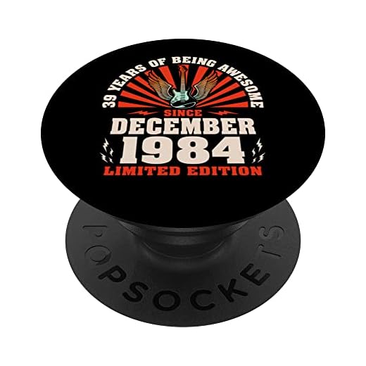 39 cumpleaños vintage guitarrista amantes de la guitarra diciembre de 1984 PopSockets PopGrip Intercambiable