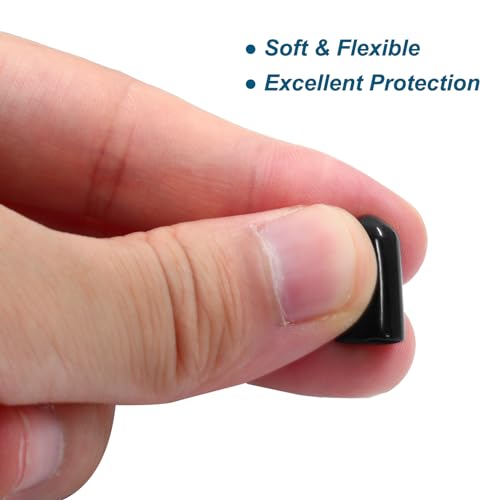 Image of 60 Pcs 6.5mm (1 /4 inch) Rubber End Caps Bolt Screw Protector, Black | PVC Flexible Impact Absorbing, Prevents Scuffs Dust Rust, Fits 6.5-7mm Round Tube Threads, Indoor Outdoor Use