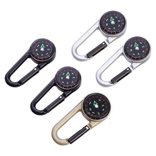 STOBOK 5 Pcs MosquetÃ£o BÃºssola Clipes para Cinto de Escalada MosquetÃ£o Porta-Chaves Com Travament