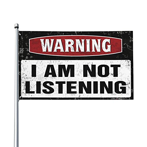 Flag panneaux de piscine humour I'M Not Listening grand format pour extérieur de maison