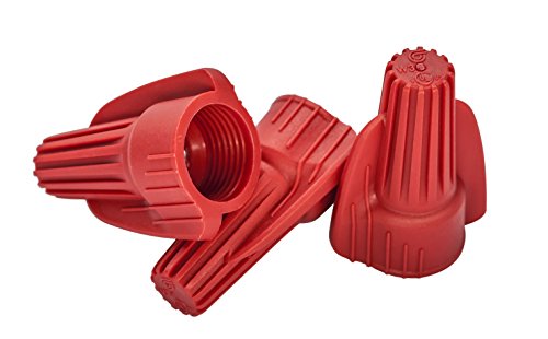 100 PCS Red Winged Wire Connectors, Easy Twist-On Ribbed Cap - UL Listed