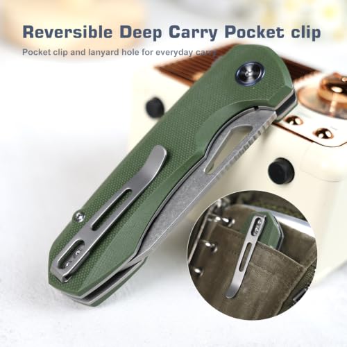 Image of REMETTE RT-CAMEL Folding Pocket Knife, 3.1 inch D2 Steel Blade, G10 Handle