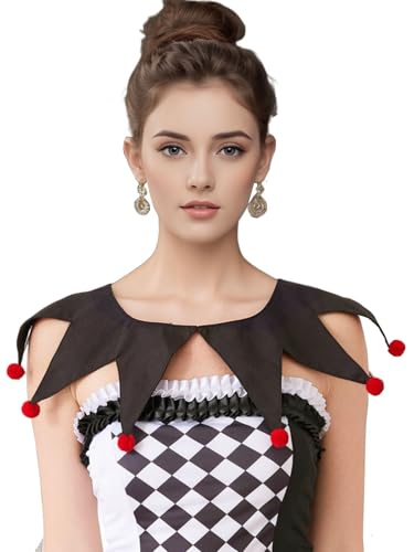 Unykaflor Clown Collar Jester Circus Neck Collar for Party Carnival Halloween Costume Accessories