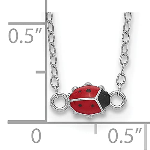925 Sterling Silver Red Black Ladybug 2 Inch Childrens Chain Necklace Pendant Charm Insect Arachnid Fine Jewelry For Women Gifts For Her - Image 4