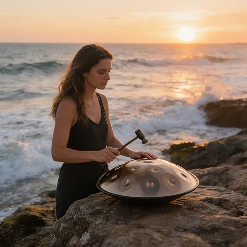 Handpan dorado 12 notas acero premium miniatura 3