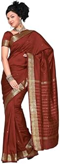Womens Indian Ethnic Traditional Banarasi Art Silk Saree Sari Wrap Fabric Dress Drape