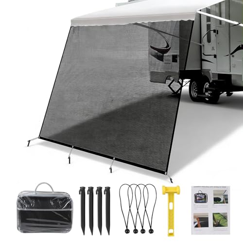 MIGUBIGU Vorderwand für Markise Wohnmobil 2.46 x 3.35 m, Sonnensegel Keder, Sonnensegel Wohnwagen, Markisenvorderwand, Wasserdicht, Sonnenschutz, mit Installationszubehör, für Auto und Camping
