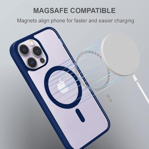 Image of KARWAN️ Hybrid Transparent iPhone 15 Pro Back Cover Case Compatibe with |Shockproof Design |Camera Protection Bump|Transparent Back Cover Case for iPhone 13 Pro Max(PC, TPU|Blue- Bumper