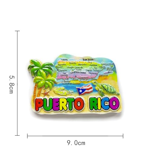 Imán decorativo 3D mapa Puerto Rico 9 x 5.8 cm miniatura 2