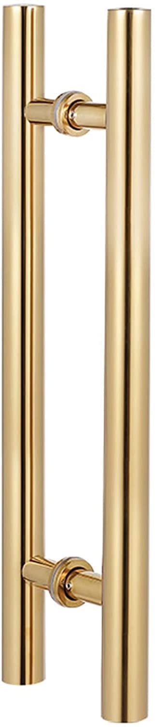 CWCQGH Door Handle Sliding Barn Door Handle Stainless Steel Modern Push-Pull Lever Handle Double Sided H Shape,Gold-120Cm/47Inch