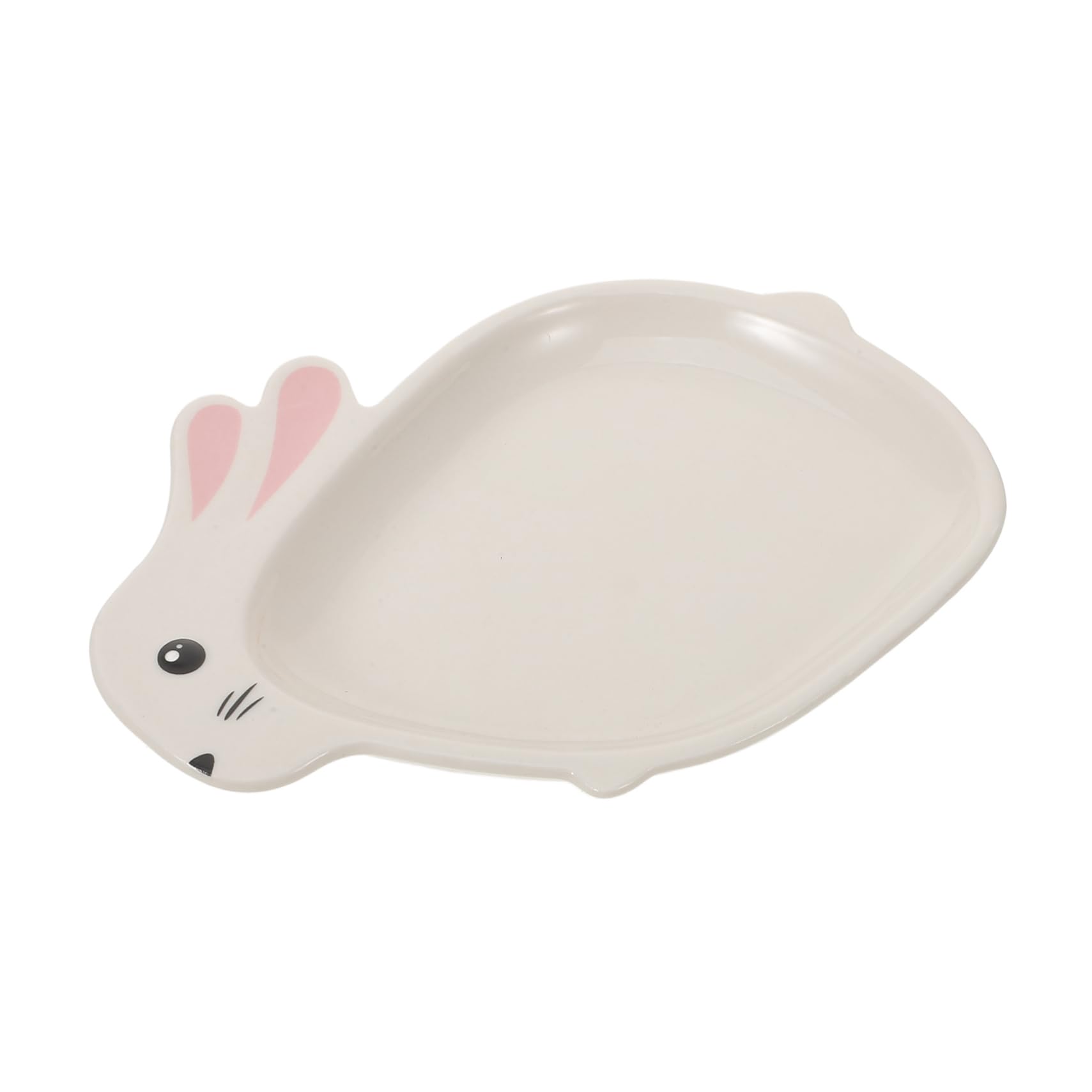 STOBAZA Bunny Rabbit Ceramic Plate Adorable Dessert Serving Tray for Multi Functional Fruit Snack Dish Easy to Clean for Easter Celebrations and Everyday Use