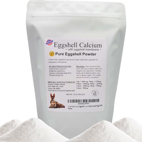 12 oz Pure U.S.A. Eggshell Powder for Dogs/Cats, Finely Ground, Calcium Supplement