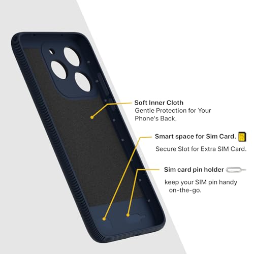 Image of Pikkme Back Cover for Realme 15T 5G / Realme Narzo 90 5G Camera Protection 3D Hexa Cube Design Silicone Protective Bumper Case (Blue)