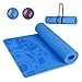 INTEY Esterilla de Yoga Antideslizante, TPE Antideslizante Colchonetas de Pilates, Esterilla Estampada Azul, 183 x 66 x 7mm, con Bandolera