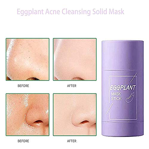 Eggplant Purifying Clay Stick Mask, Face Moisturizes Oil Control, Deep Clean Pore, Improves Skin,for All Skin Types Men Women