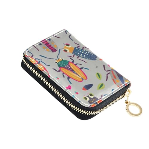 GAIGEO Fun Wallets for Women Small RFID Blocking Credit Card Wallets Colorful Cartoon Animal Yellow Coin Purse Pouch with Zipper