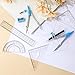 Zonon Math Geometry Set 10 Pcs Student Supplies with Shatterproof Storage Box, Includes Rulers Protractor Compass Pencil Sharpener Lead Refills Eraser Pencil for Drafting and Drawings(Blue)