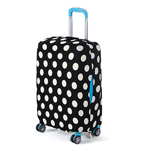 merymall - Funda Protectora para Maleta de Viaje de 45,7 a 66 cm, Black and White dots1, Small