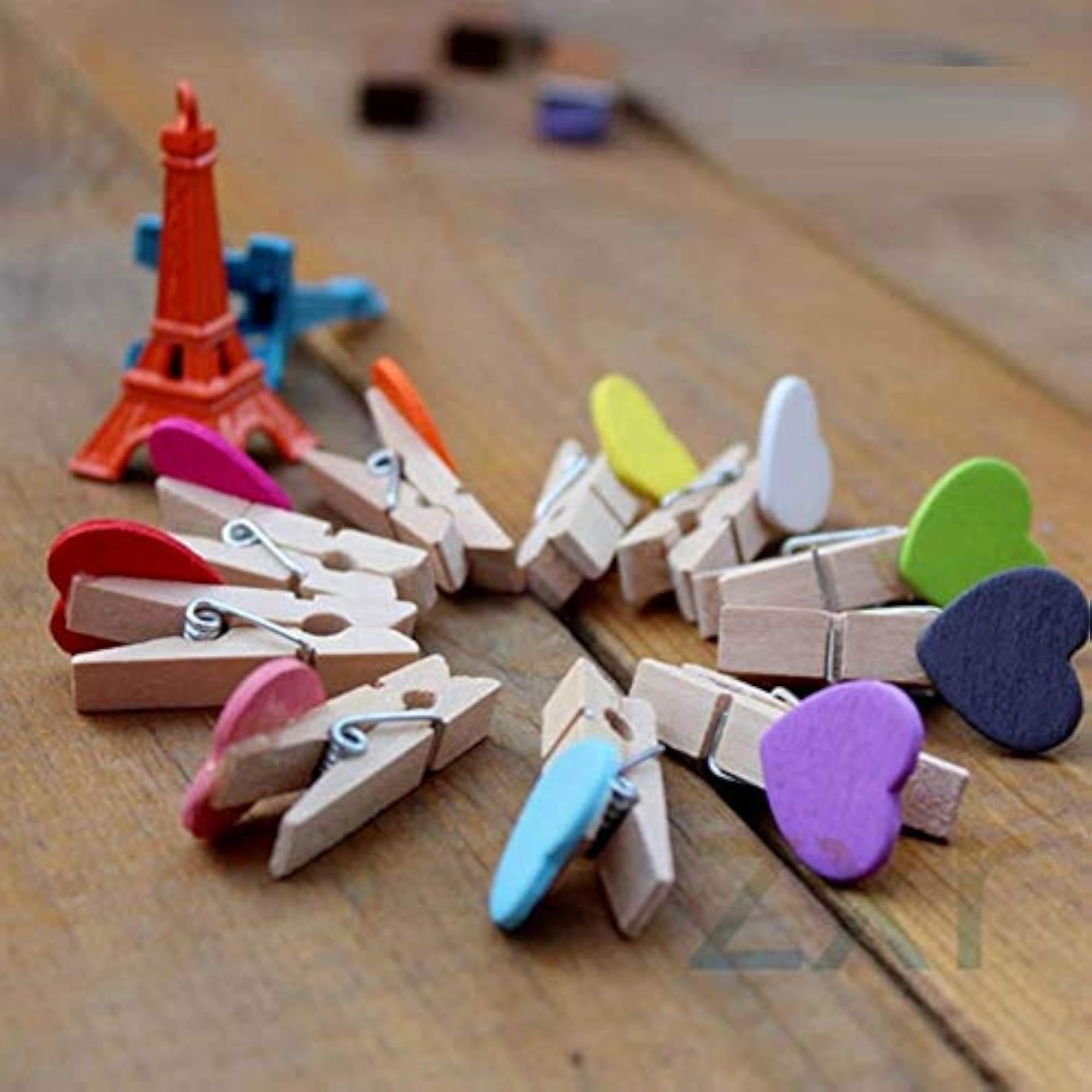 Multicolour Heart Cute Designer Postcard Photo Clips
