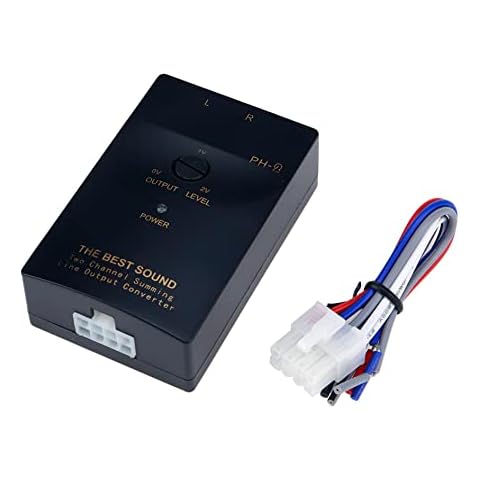 S SYDIEN 1Pc Black High to Low 2-Channel Line Output Converter RCA Car Line Converter Output Adapter Cover